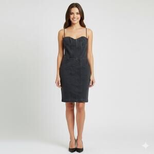 NEW Imitation Neiman Marcus Vintage Strapless Jean Dress XS